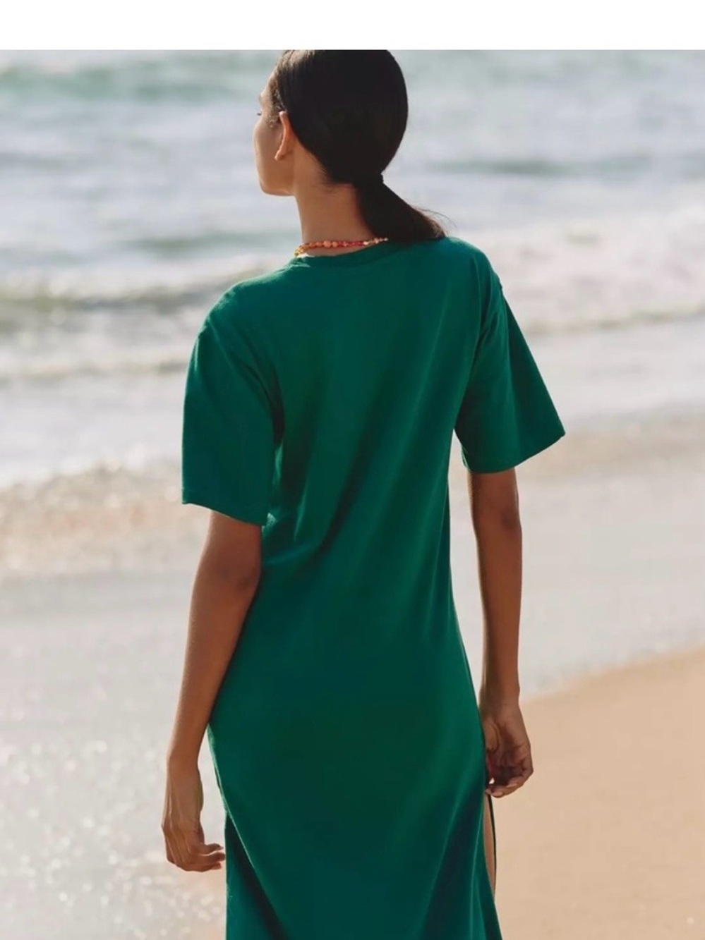 Green 'Vacation' Parrot Graphic Tee Dress - CELANDINE - Picture 3 of 6